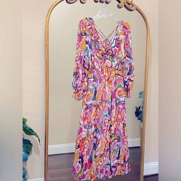 Anthropologie The Marais Printed Chiffon Maxi Dress Size 3X - Picture 11 of 14